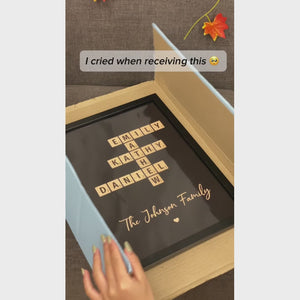 Family Crossword Art - Created In A Moment - Treasured Forever Personalized Poster