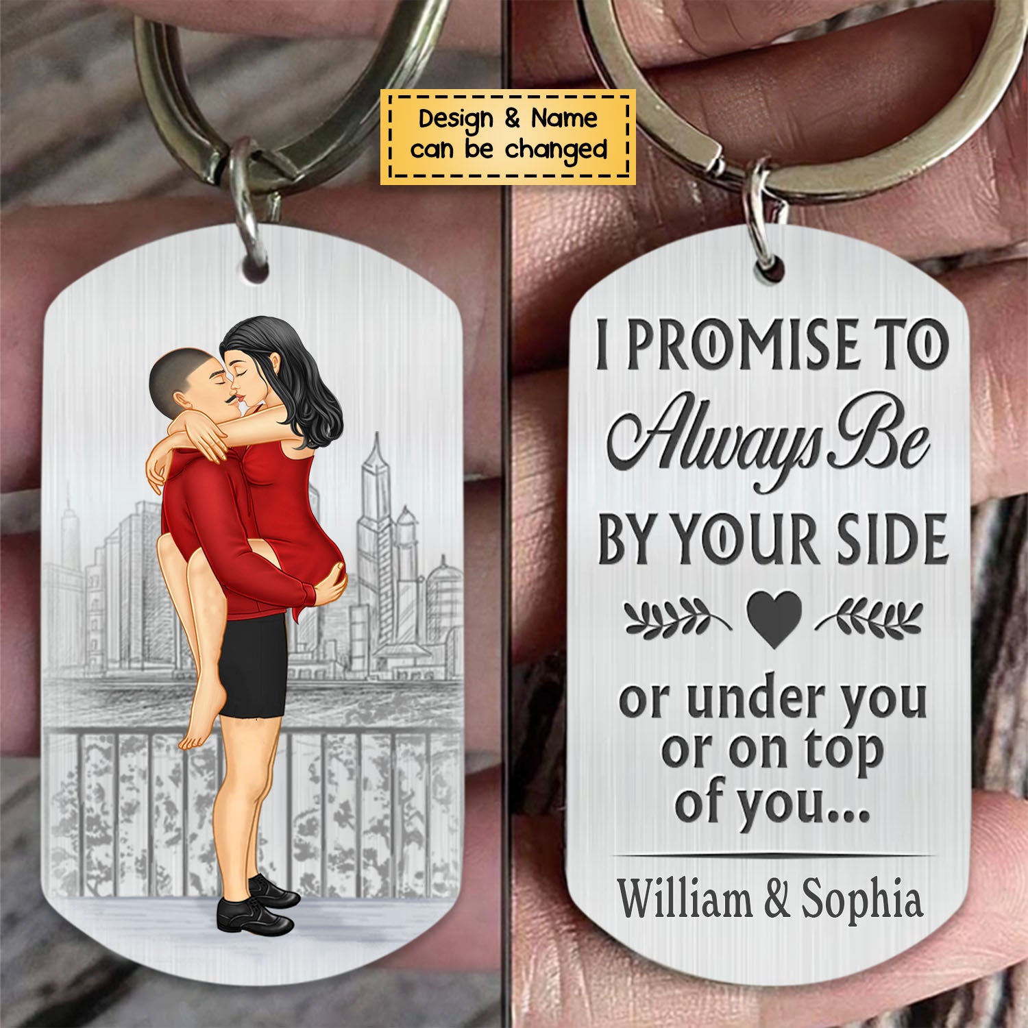 I Promise To-Personalized Stainless Steel Keychain - Gifts For Couple