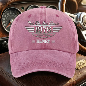 Not Old But Classic - Personalized Washed Denim Baseball Cap - Creative Gift for Husband,Wife