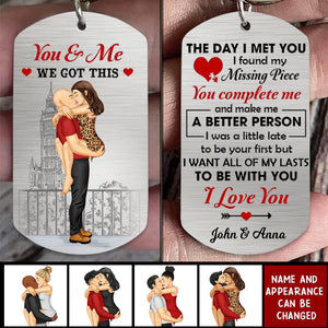 The Day I Met You - Personalized Stainless Steel Keychain - Gift For Couples
