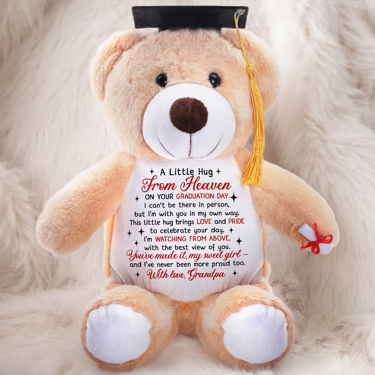 A Little Hug From Heaven - Personalized Graduation Teddy Bear