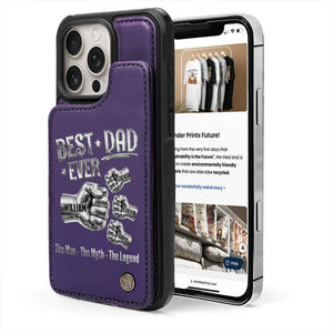 Best Dad Ever - Personalized Leather Flip Wallet Phone Case