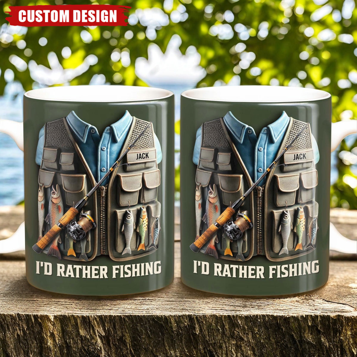 I'd Rather Be Fishing - Personalized Mug, Gift For Fishing Enthusiasts