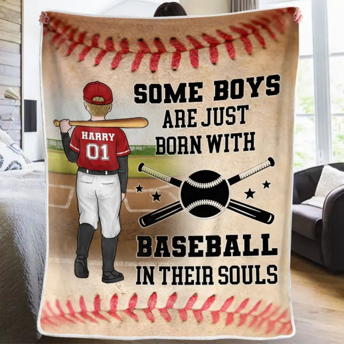 Practice Like You've Never Won - Family Personalized Blanket - Gift For Family Members, Baseball Players, Baseball Lovers