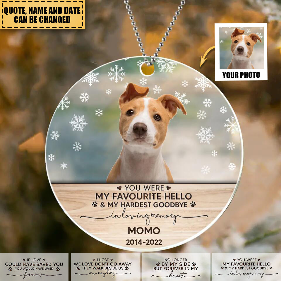 Custom Personalized Memorial Pet Photo Acrylic Ornament - Memorial Gift Idea For Pet Lovers