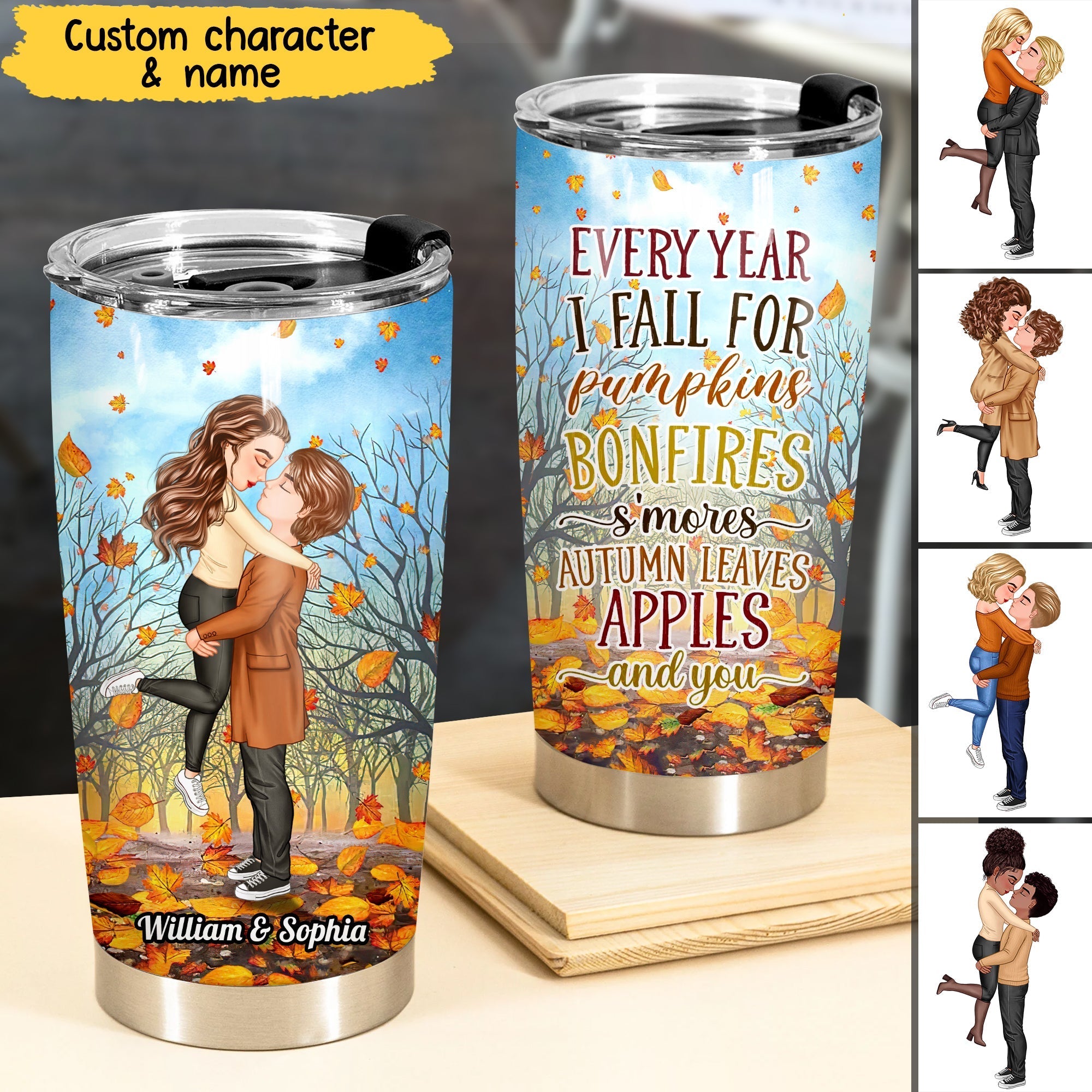 You And Me We Got This Fall Season Couple Personalized Glitter Tumbler