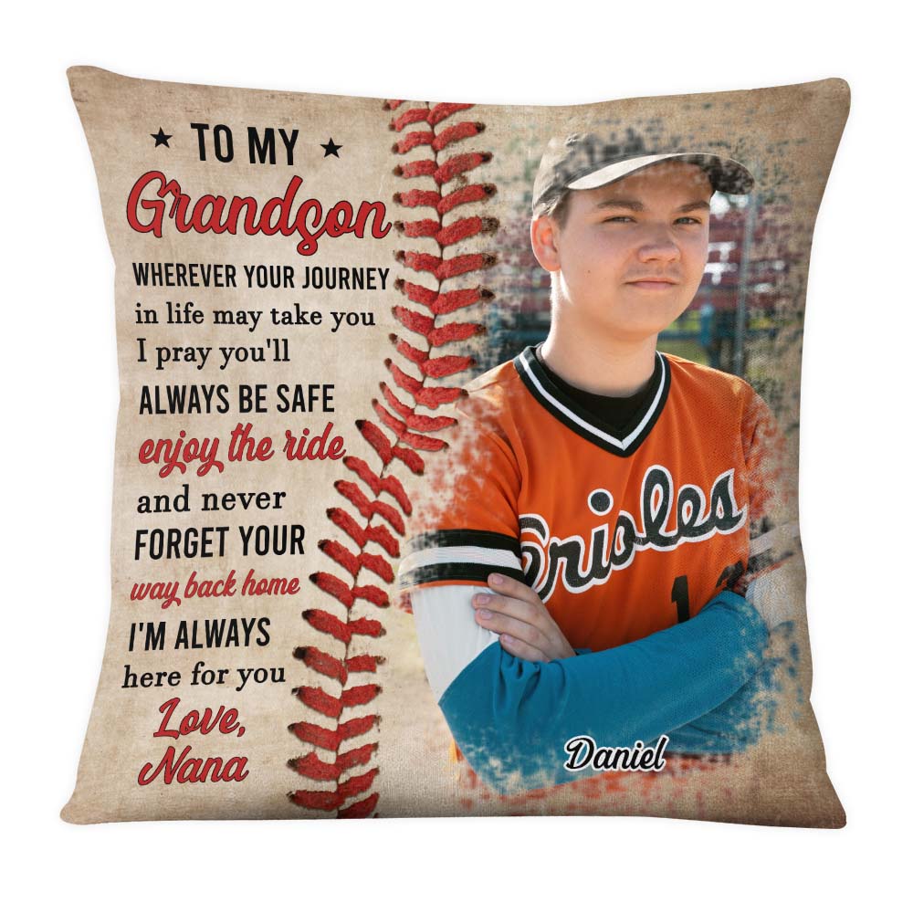 Baseball Gift For Grandson To My Grandson Pillow