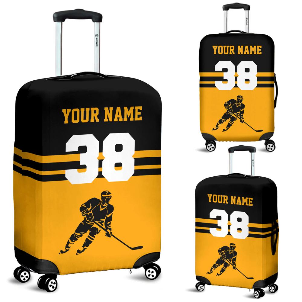 Simply Love Hockey Multicolor Personalized Luggage Cover
