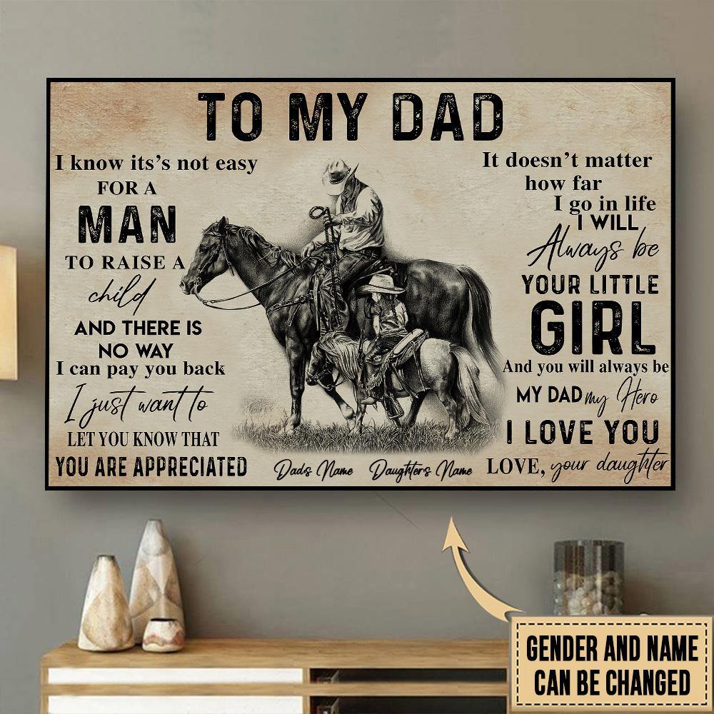 Horse Custom Poster You Will Always Be My Dad My Hero Father's Day Personalized Gift