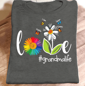 Love Grandma Life Butterfly Personalized T-shirt