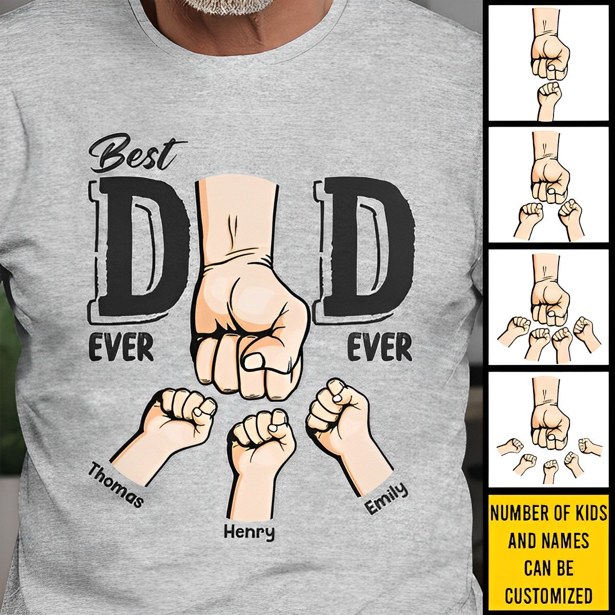 Best Dad Ever Ever - Family Personalized Unisex T-shirt