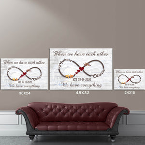 Personalized Infinity Anniversary Names Premium Canvas Poster