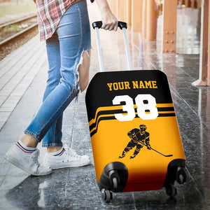 Simply Love Hockey Multicolor Personalized Luggage Cover