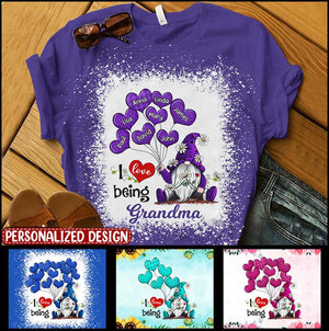 Colorful Grandma Mom Balloon Heart Kids, I Love Being Nana Personalized 3D T-shirt - Gift For Grangma