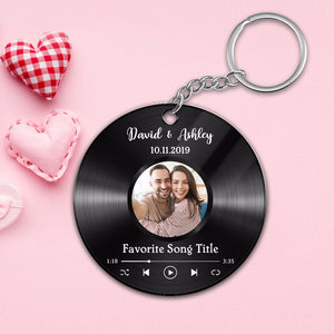 Favorite Song Custom Photo Disc Personalized Circle Acrylic Keychain