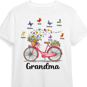 Gift for Grandma Bicycle With Flowers personalized T-shirt - Gift For Grandma