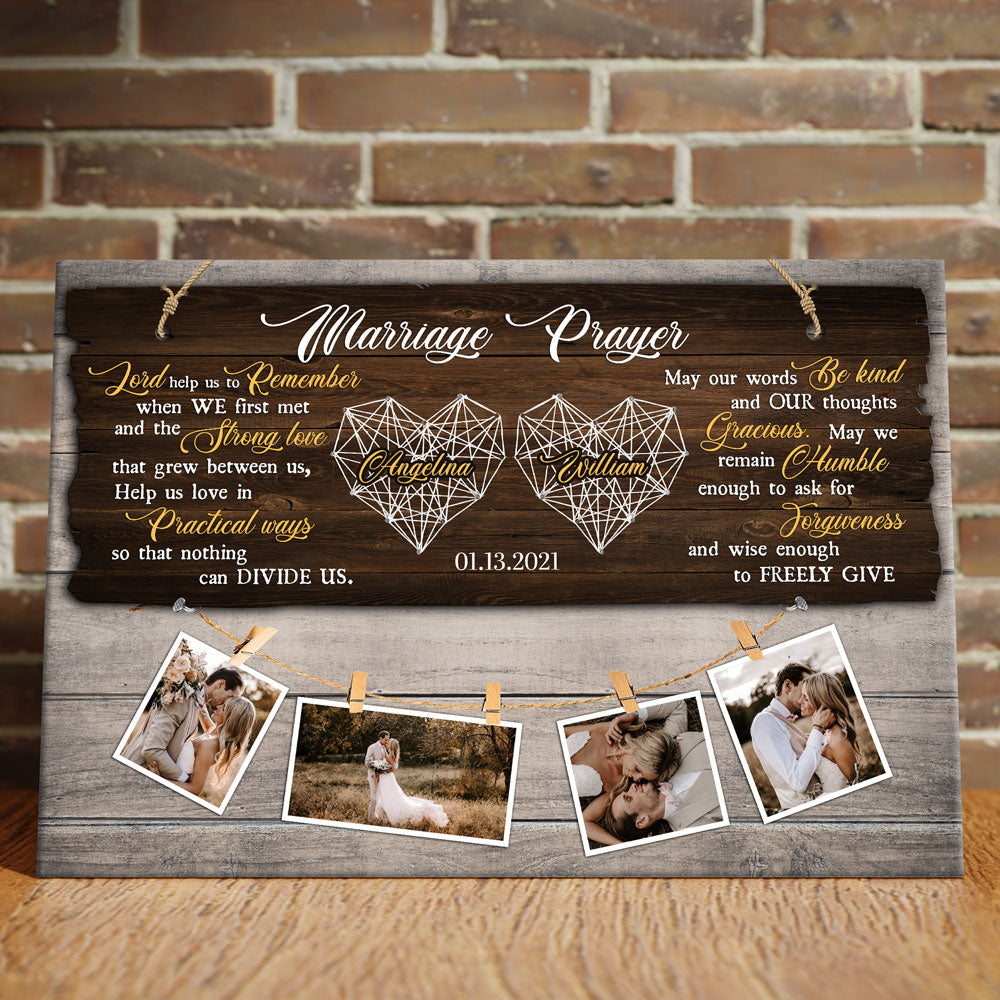 Wife Husband Wedding Couple Married Personalized Anniversary Canvas Poster