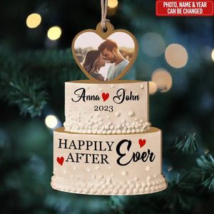 Happily After Ever - Personalized Acrylic Ornament, Gift For Christmas