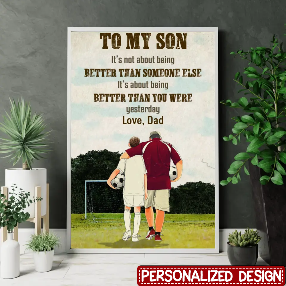 Custom Personalized Soccer Poster, Canvas with custom Name, Number & Appearance, To My Son/ Daughter, Gift For Soccer Players, Soccer Poster, Soccer Wall Decor