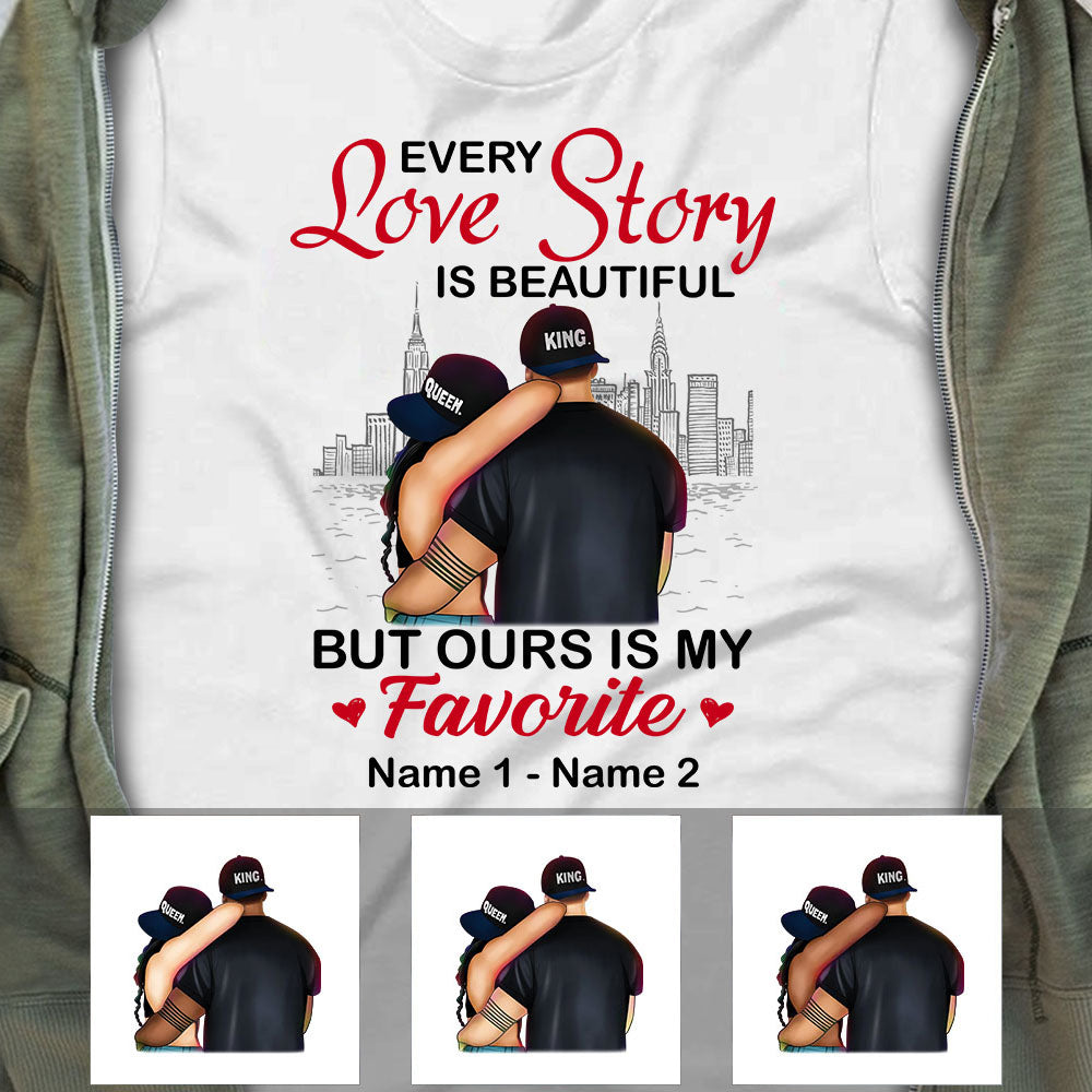 Personalized Couple Love Story T Shirt