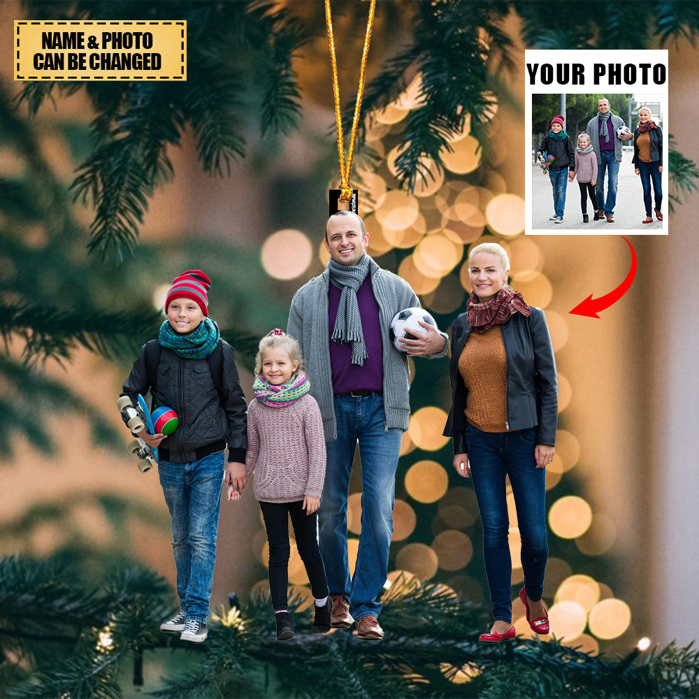 Personalized Christmas Hanging Ornament - Gift For Family members - Custom Your Photo