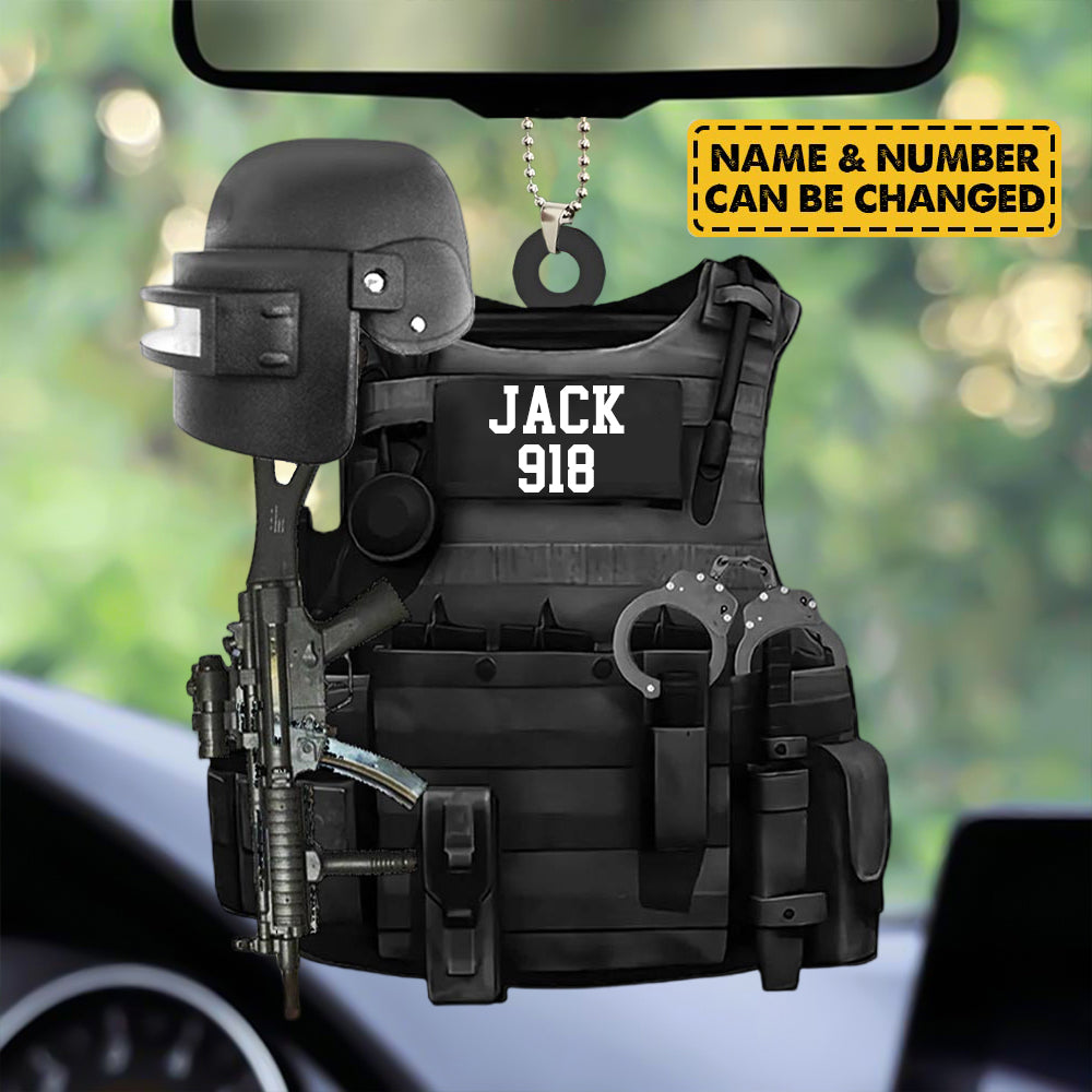 Personalized Ornament Gift For Swat Police - Swat Police Bulletproof Gun 2 Sided Ornament