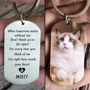 Cat and Dog Keychain-Memorial Gifts For Loss Of Dog and Cat - Personalized Keychains - Pet Memorial Gifts Cat Keychain