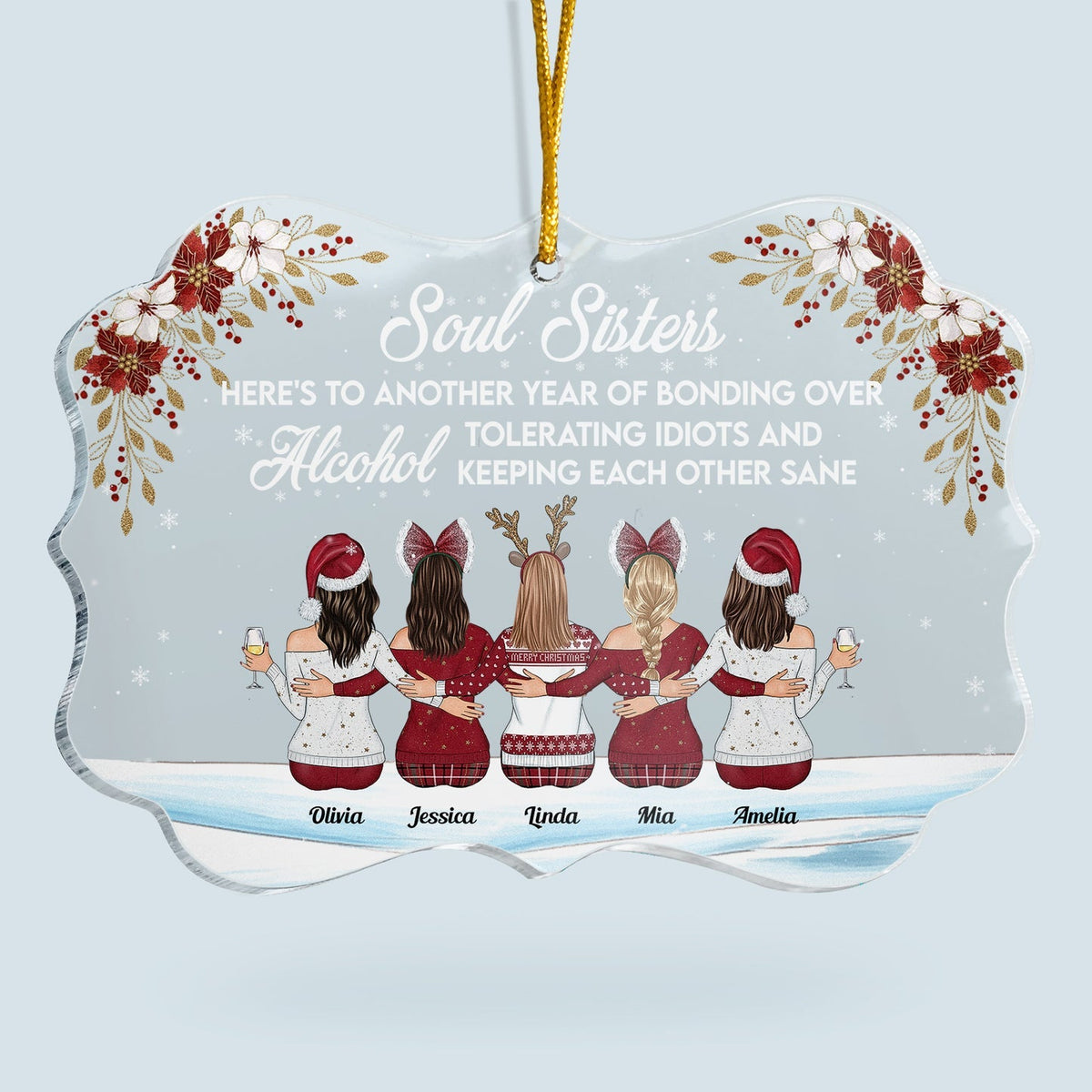 Here's To Another Year Of Bonding Over Alcohol - Personalized Acrylic Ornament