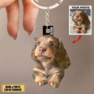 Personalized Keychain - Gift For Pet Lover, Dog Mom, Dog Dad - Custom Your Photo Acrylic Keychain