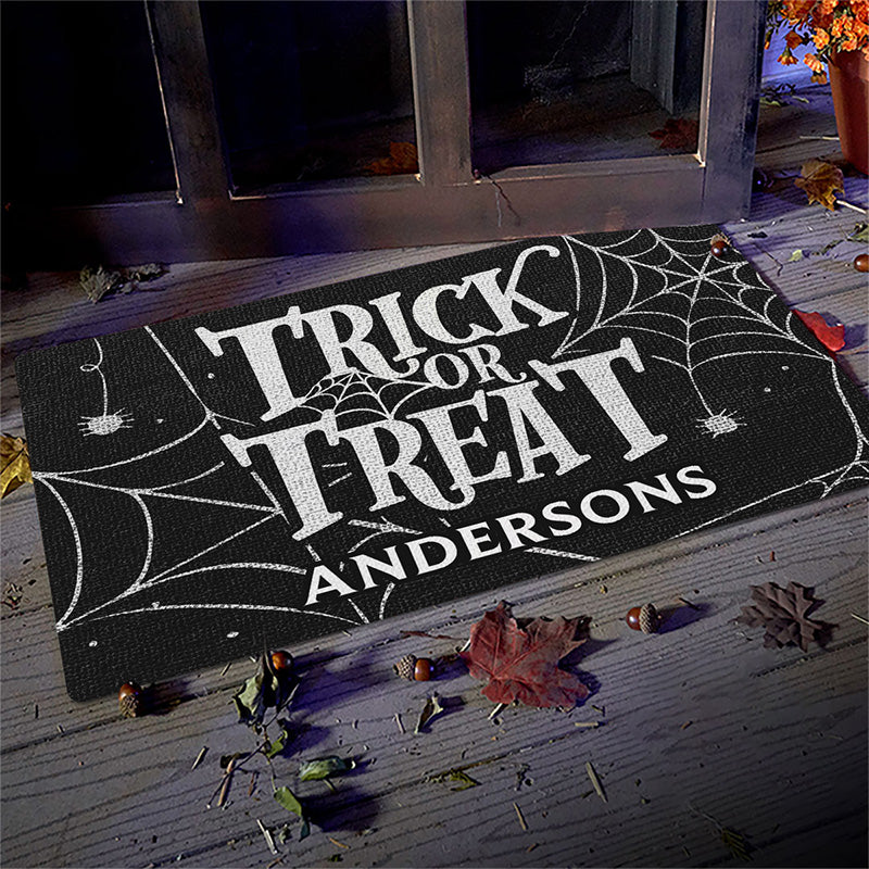 Trick Or Treat - Family Personalized Custom Home Decor Decorative Mat - Halloween Gift For Family Members