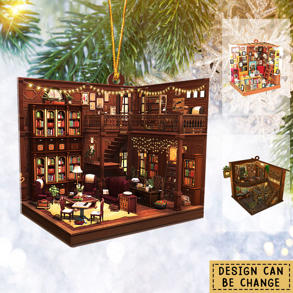 Personalized Bookstore Book Lover Ornament