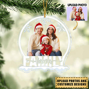 Sisters Forever/Family Forever/Besties Forever - Personalized Snow Globe Shaped Acrylic Photo Ornament