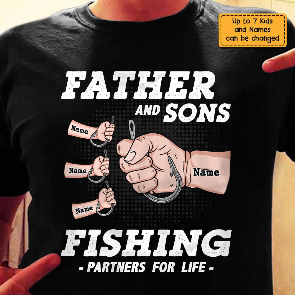 Dad Son Hand Fishing T Shirt - roadsir
