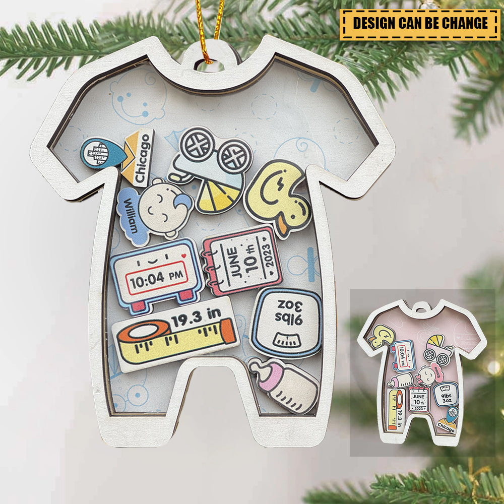 Baby's First Christmas Ornament Gifts - Personalized Wooden Baby Ornament