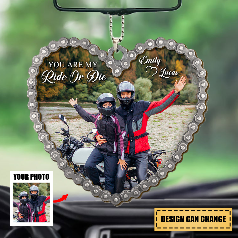 Riding Partners In Heart Custom Motorcycle Acrylic Ornament