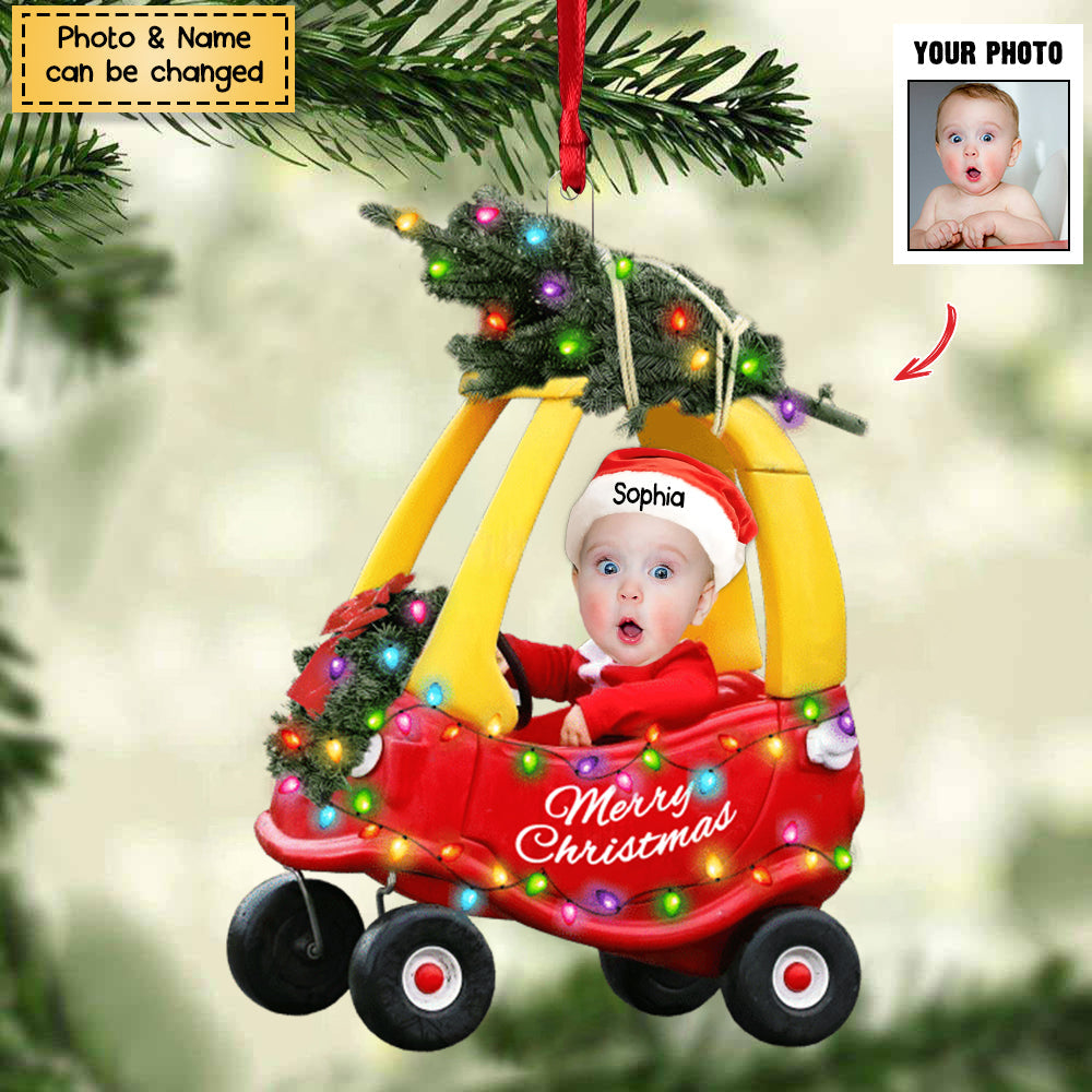 Christmas 2023 - Baby Car Christmas - Custom from Photo - Personalized Ornament