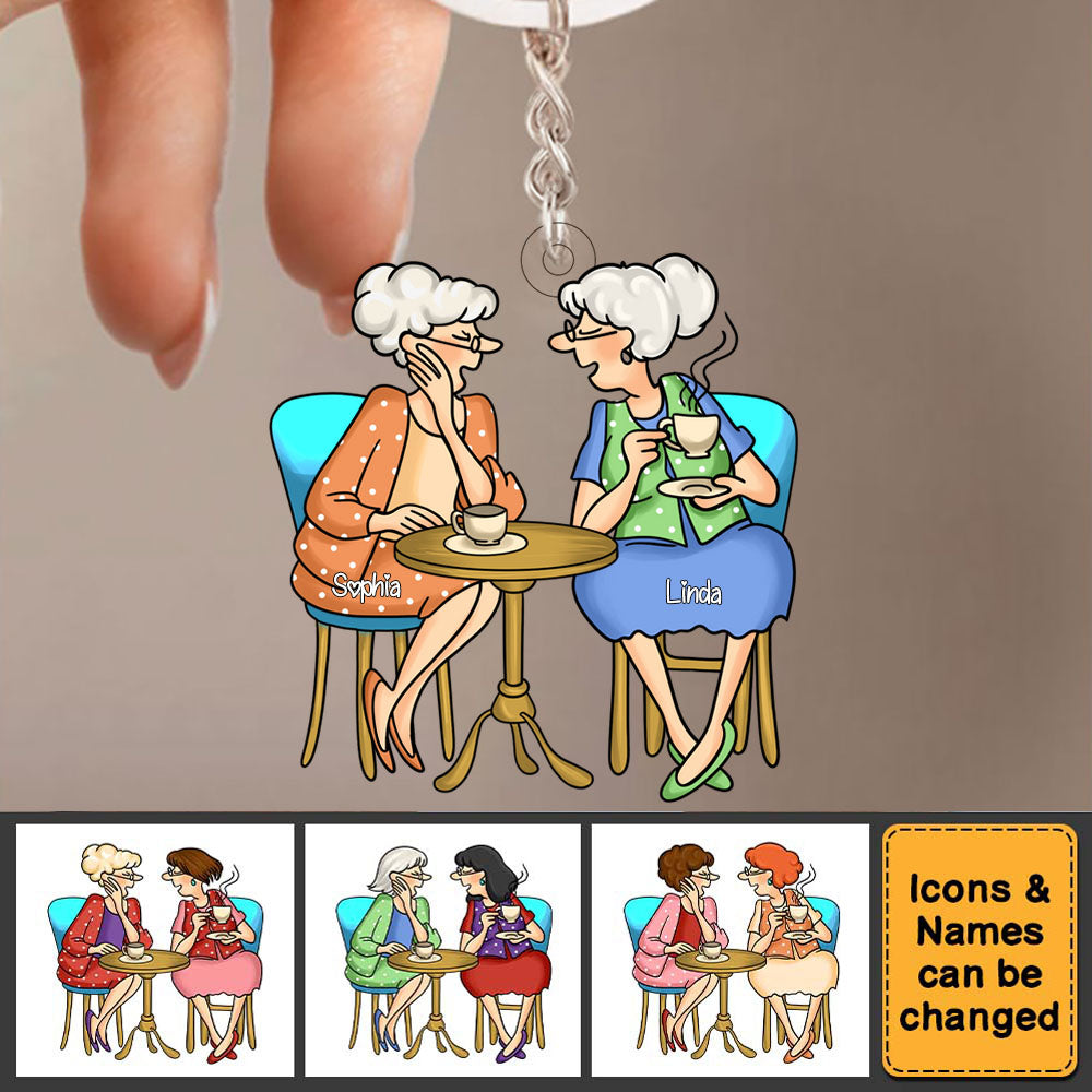 Personalized Friends/Besties/Twins/Sisters Acrylic Keychain - Ver 2