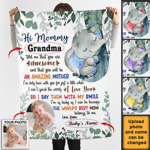 Mother's Day/Mom Gift Personalized Fleece Blanket-Upload Photo