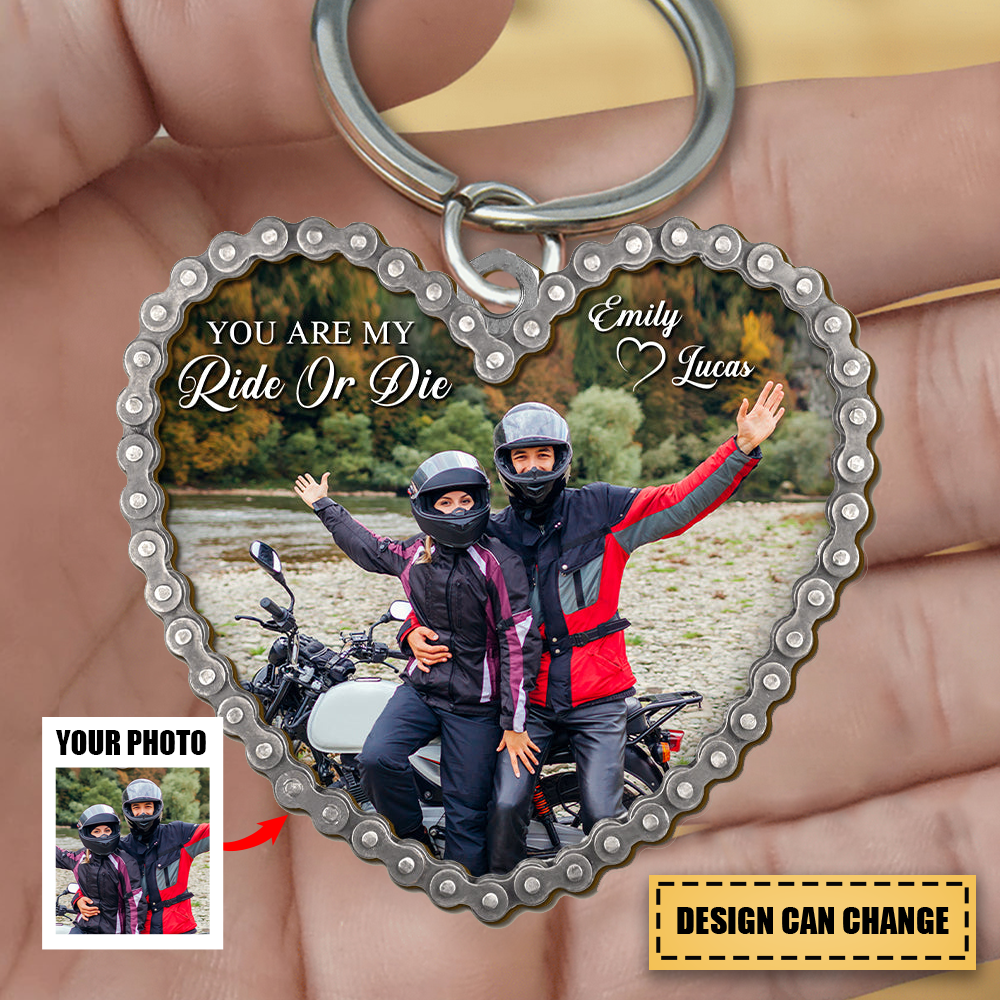 Riding Partners In Heart Custom Motorcycle Acrylic Keychain