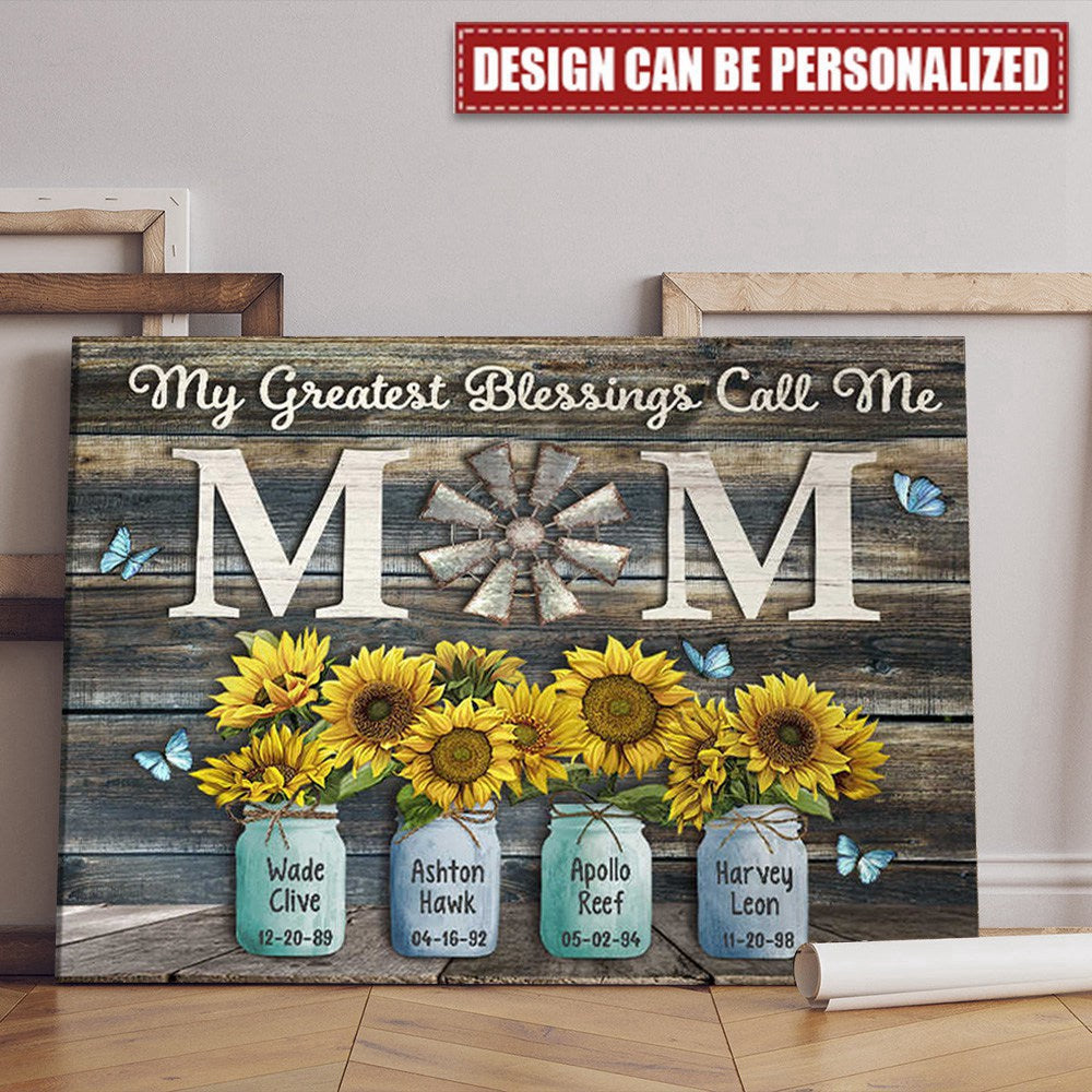 Personalized Gift For Mom My Greatest Blessings Call Me Mom Poster Wall Art