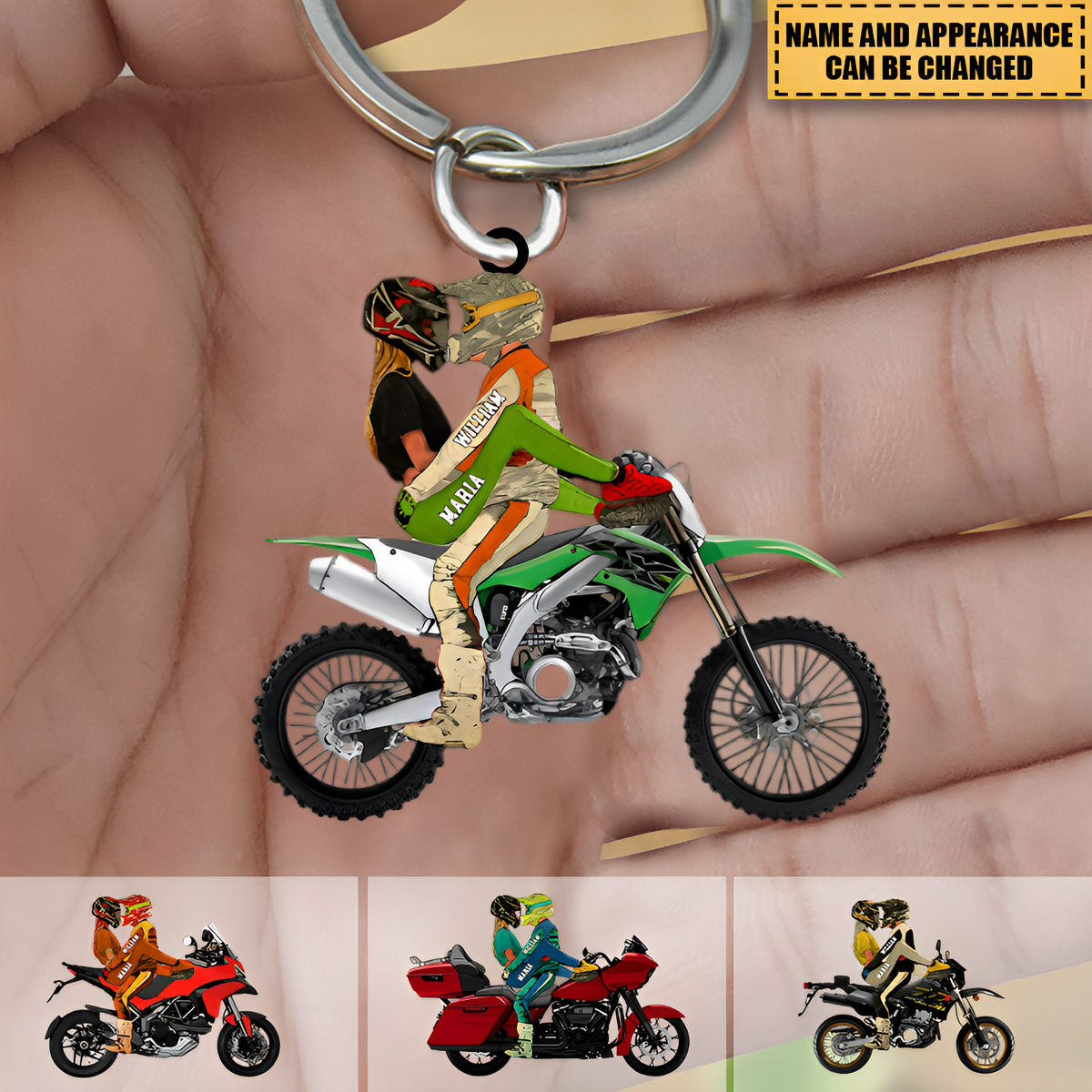 Personalized Riding Couple Acrylic Keychain - Gifts for Motorcycle lovers