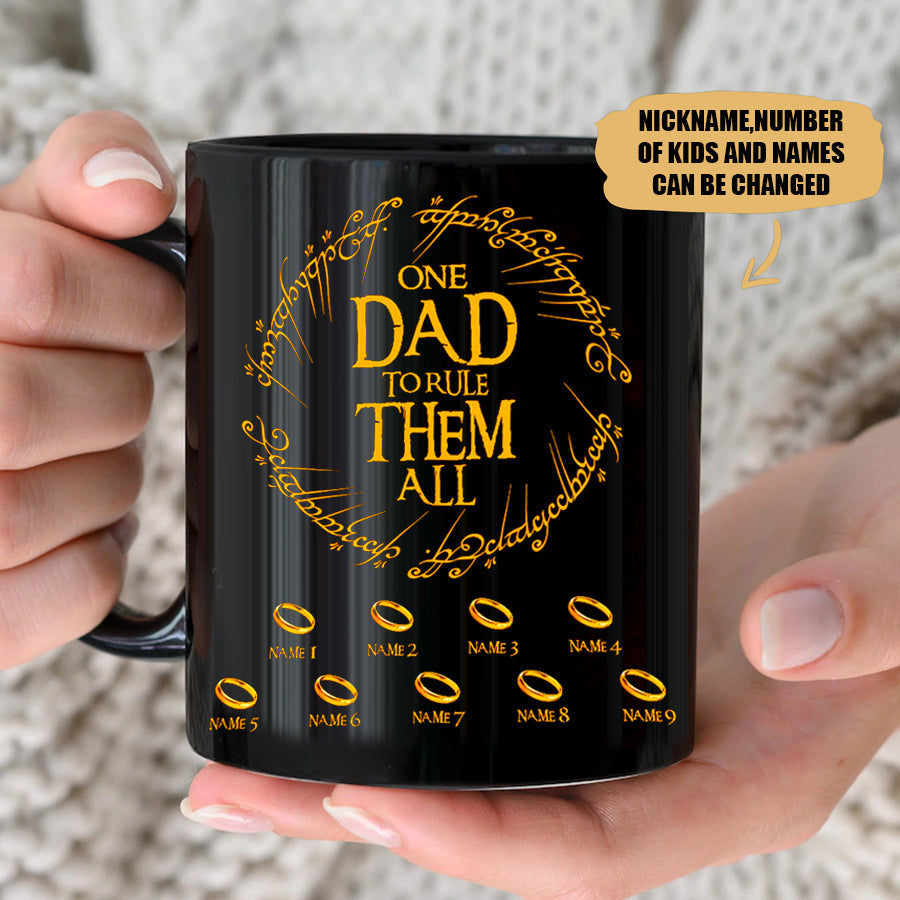 Custom One Dad To Rule Them All Personalized Mug