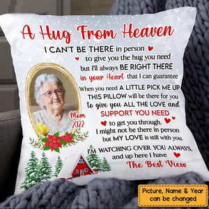 Personalized Hug From Heaven Memo Photo Pillow