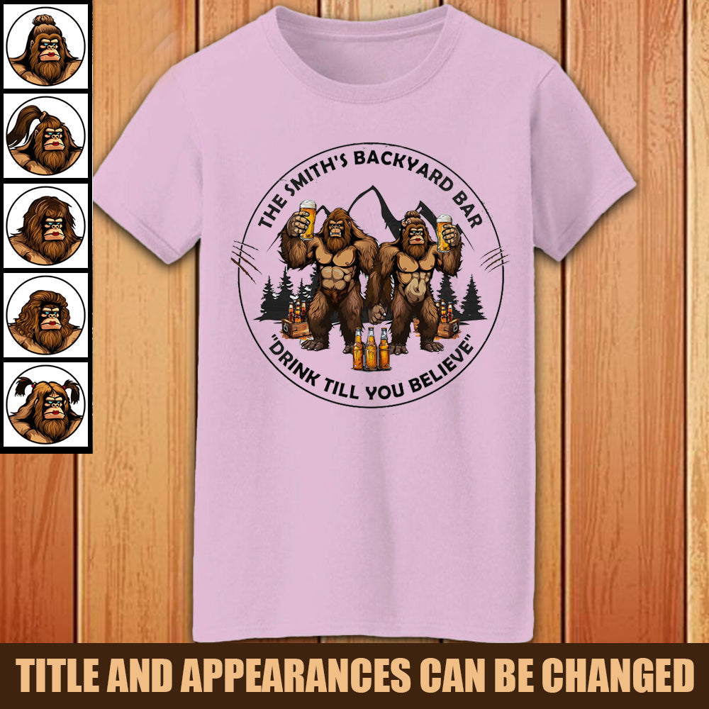 Backyard Bar Drink Till You Believe - Personalized T Shirt Gift For Couple