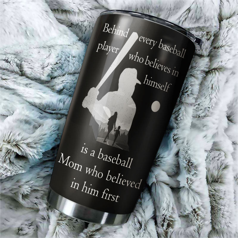 Personalized Baseball Mom Behind Customized Tumbler