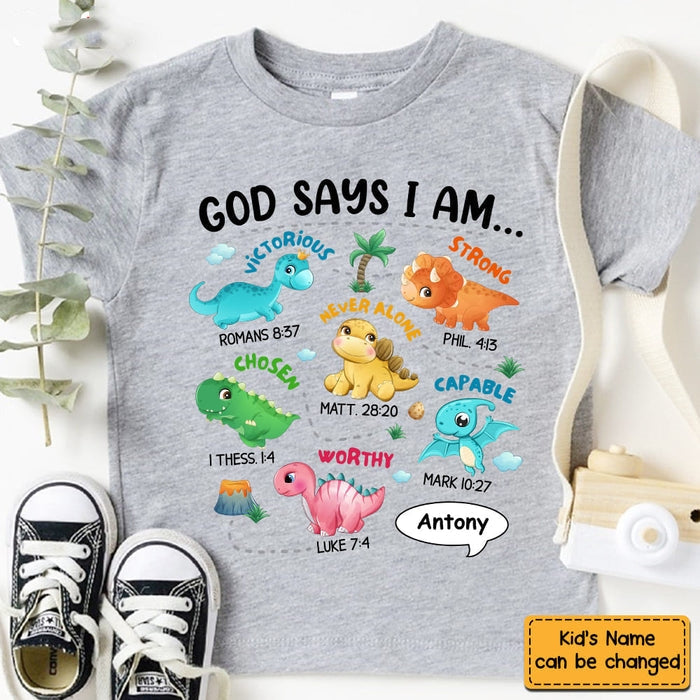 Personalized Gifts For Grandson Dinosaur I Am Kid T Shirt