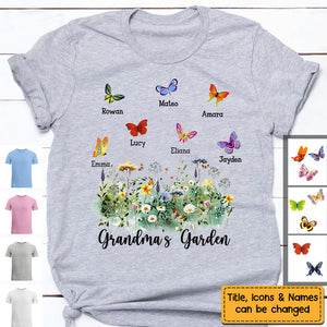 Gift For Grandma's Garden Butterflies Shirt