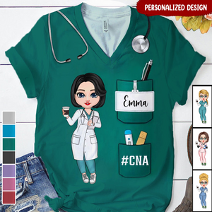 Nurse Life Pretty Doll Nurse Personalized V-neck 3D T-shirt - Gift For Nurse