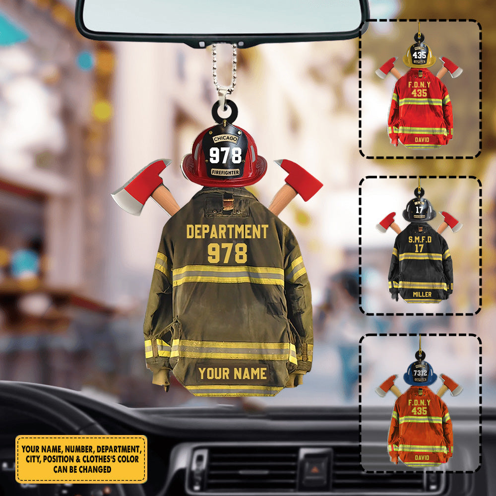 Proud Firefighter Personalized Acrylic Ornament Gift For Firefighter Fireman