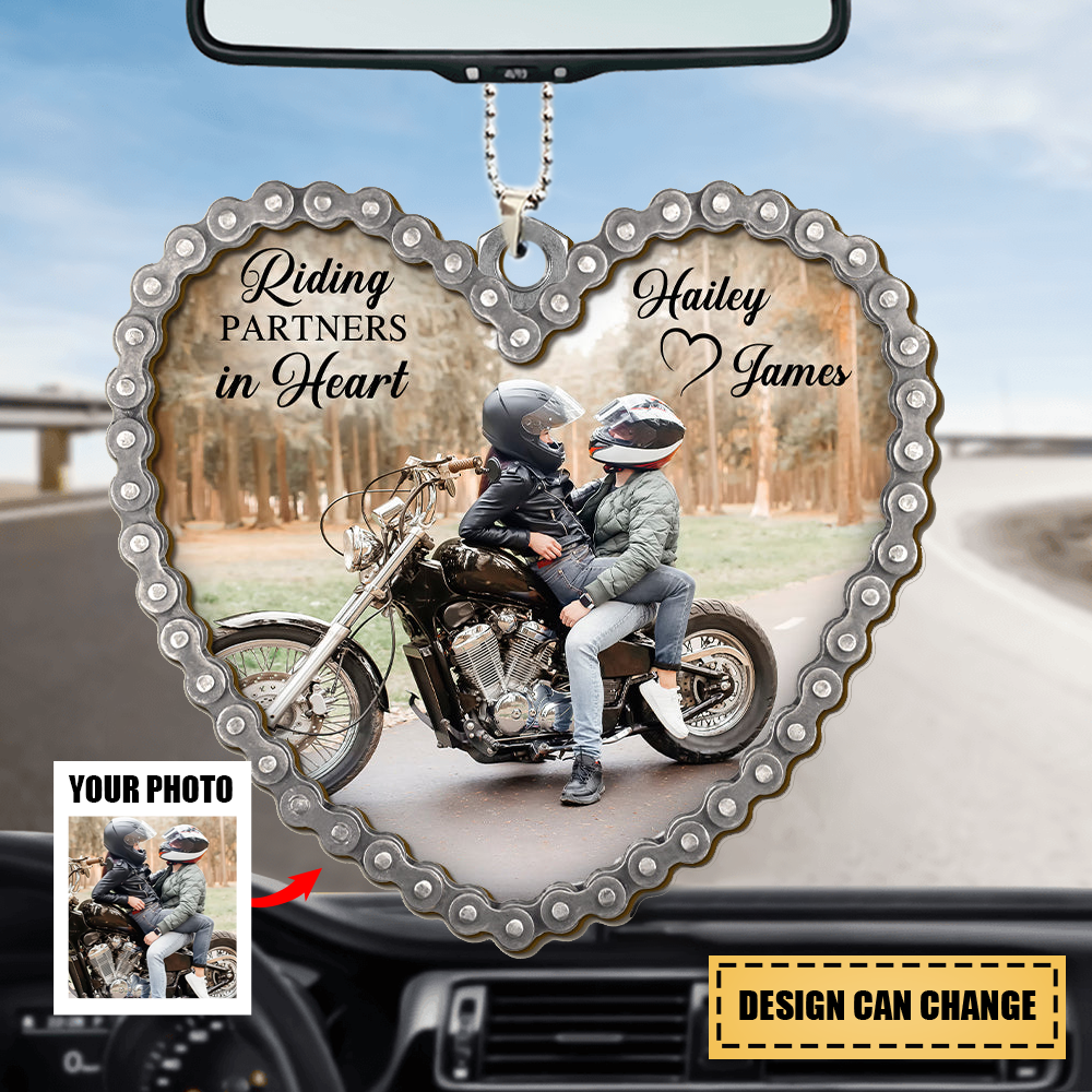 Riding Partners In Heart Custom Motorcycle Acrylic Ornament